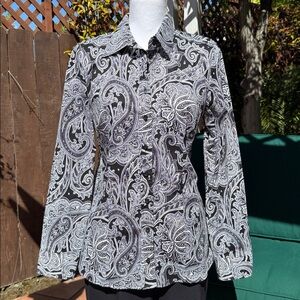 Black & White Paisley Blouse